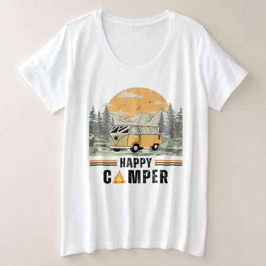 Witte Natuur  Adventure Camper Van Grote Maat Grote Maat T-shirt (Design voorkant)