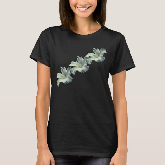 Witte Natuur van Hibiscus Bloem T-shirt (Voorkant)