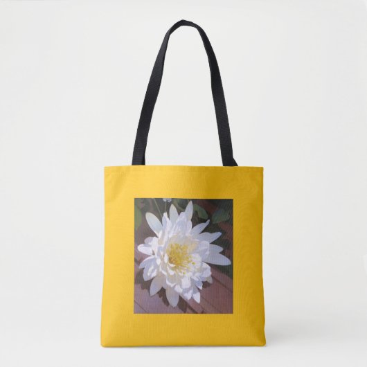 Witte natuurlijke chrysant bloem ontwerp tote bag (Voorkant)