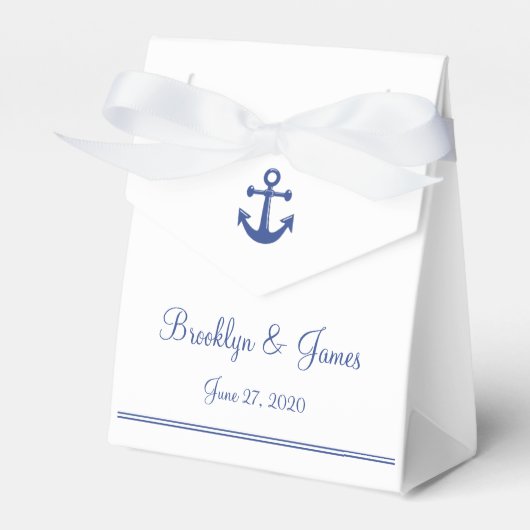 Witte Nautical Wedding Favor Boxen met Anchor Bedankdoosjes (Voorkant Zijde)