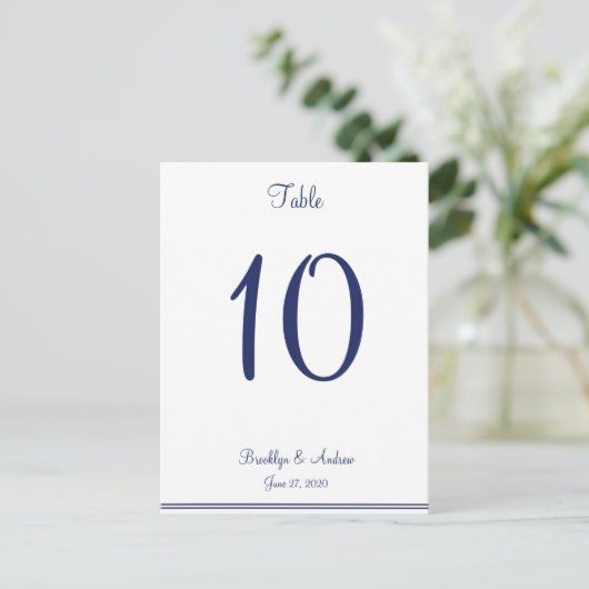 Witte Nautical Wedding Table Numbers Briefkaart (Staand voorkant)