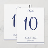 Witte Nautical Wedding Table Numbers Briefkaart (Voorkant / Achterkant)