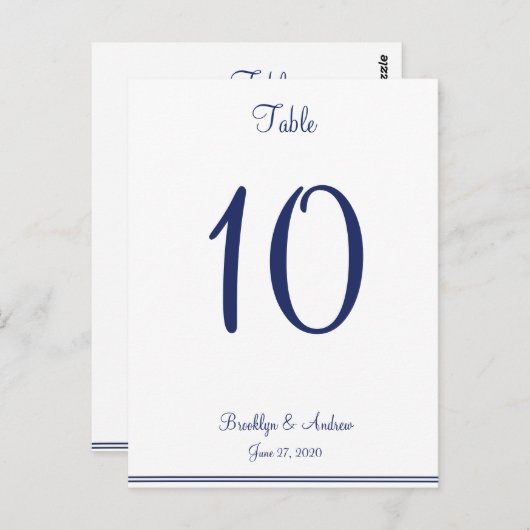 Witte Nautical Wedding Table Numbers Briefkaart (Voorkant / Achterkant)