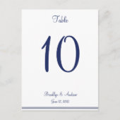 Witte Nautical Wedding Table Numbers Briefkaart (Voorkant)