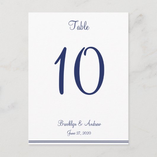 Witte Nautical Wedding Table Numbers Briefkaart (Voorkant)