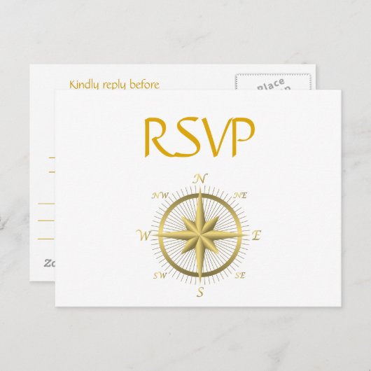 Witte Nautilus Huwelijks RSVP-briefkaarten Uitnodiging Briefkaart (Voorkant / Achterkant)
