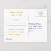 Witte Nautilus Huwelijks RSVP-briefkaarten Uitnodiging Briefkaart (Achterkant)