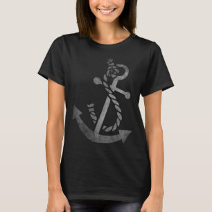  Witte nautische ankerboot diep zee oceaan T-shirt
