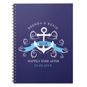 Witte nautische boot anker Wedding Design Notitieboek