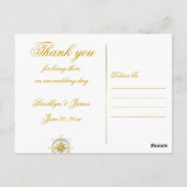 Witte nautische bruiloft dank u Briefkaarten (Achterkant)