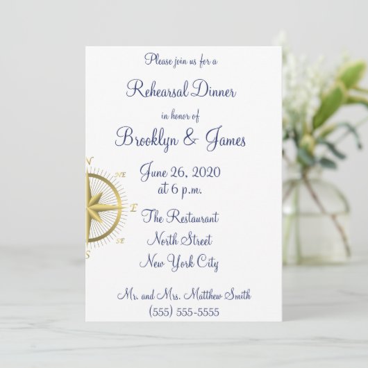 Witte nautische huwelijksproef uitnodigingen (Staand voorkant)