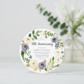 Witte Navy Bloemenkrans 10e Trouwdagjubileum Kaart (Staand voorkant)