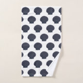 WITTE NAVY BLUE SEASHELL BATHROOM TOWEL SET BAD HANDDOEK (Handdoek)