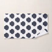 WITTE NAVY BLUE SEASHELL BATHROOM TOWEL SET BAD HANDDOEK (Handdoek)