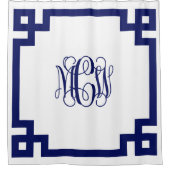 Witte Navy Wing Monogram Doe-het-zelf BG & Griekse Douchegordijn (Voorkant)