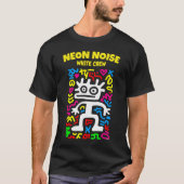 Witte Neon Alien – Funky Pop Art Wezen T-shirt (Voorkant)