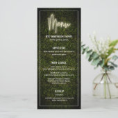Witte Neon Boxwood Greenery Party Douche Trouwen Menu (Staand voorkant)