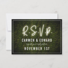 Witte Neon Buxus Huwelijk RSVP Kaartje
