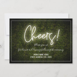 Witte neon Buxus huwelijksreceptie Proost Kaart
