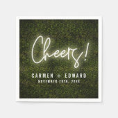 Witte Neon Lights Cheers Bruiloft Servet (Voorkant)