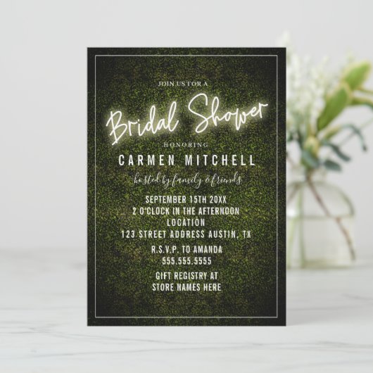 Witte neon teken Vrijgezellenfeest Kaart (Staand voorkant)