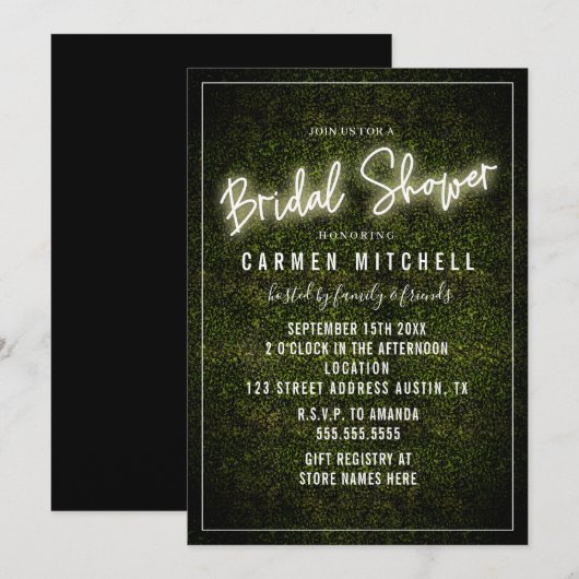 Witte neon teken Vrijgezellenfeest Kaart (Voorkant / Achterkant)