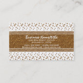 Witte Nep Geborsteld Gouden Glitter Visitekaartjes (Achterkant)