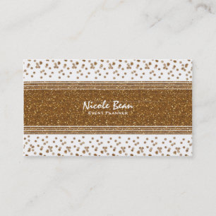 Witte Nep Geborsteld Gouden Glitter Visitekaartjes