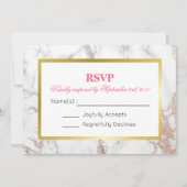 Witte nep-marmerstructuur met een gouden lijst RSV Kaart (Voorkant)