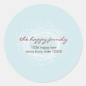 Witte Nest Adreslabel of zegel (Voorkant)