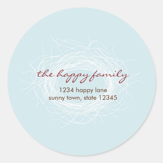 Witte Nest Adreslabel of zegel (Voorkant)