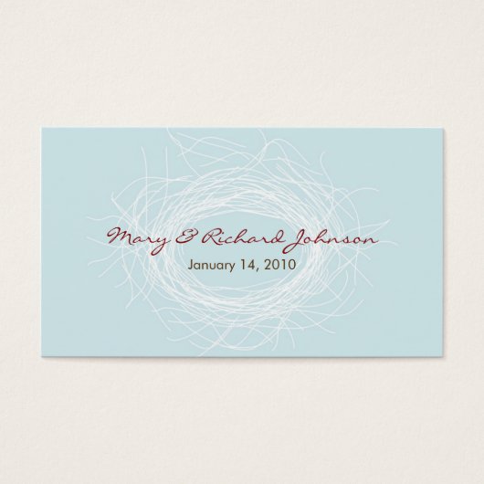 Witte Nest Favor Tag Visitekaartje (Voorkant)