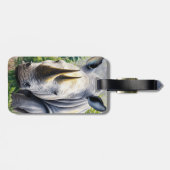 Witte neushoorn botanische kunst bagagelabel (Achterkant horizontaal)