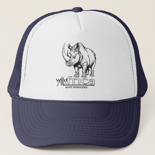 Witte neushoorn of rhino. Wild Africa Trucker Pet (Voorkant)