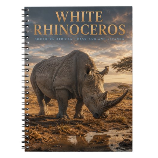 Witte Neushoorn Savanne DIEREN Notitieboek (Voorkant)