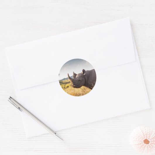 Witte neushoorn Stickers (Envelop)