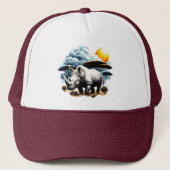 witte neushoorn trucker pet (Voorkant)