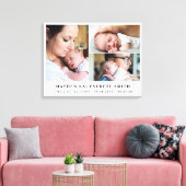 Witte neutrale babysamenstelling nieuwe baby canvas afdruk (Insitu (Woonkamer))