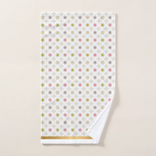 WITTE NEUTRALE CIRCLE GOLD BATHROOM TOWEL SET BAD HANDDOEK (Handdoek)