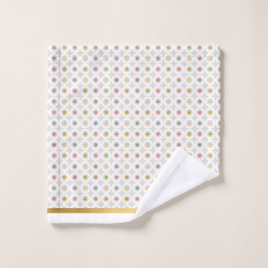 WITTE NEUTRALE CIRCLE GOLD BATHROOM TOWEL SET BAD HANDDOEK (Wasdoekje)