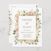 Witte neutrale Floral | Aanpassingen van het huwel Briefkaart (Voorkant / Achterkant)