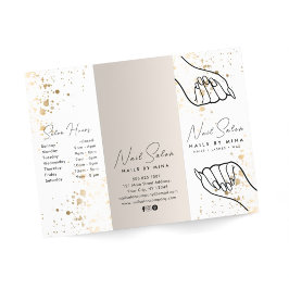 Witte & Neutrale Gouden Specks Nail Salon Brochure