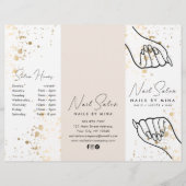 Witte & Neutrale Gouden Specks Nail Salon Brochure (Voorkant)