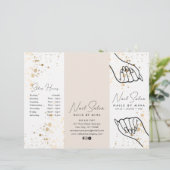 Witte & Neutrale Gouden Specks Nail Salon Brochure (Staand voorkant)