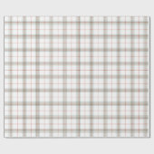 Witte neutrale Kerstmis tartan geruit Cadeaupapier (Vlak)