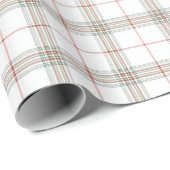 Witte neutrale Kerstmis tartan geruit Cadeaupapier (Rol Hoek)