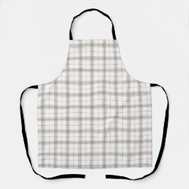 Witte neutrale Kerstmis Tartan Plaid Schort