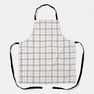 Witte neutrale Kerstmis Tartan Plaid Schort
