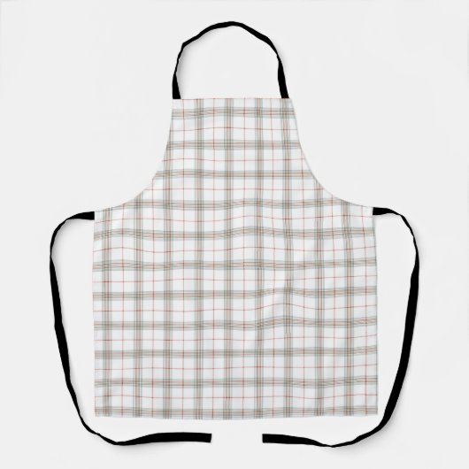 Witte neutrale Kerstmis Tartan Plaid Schort (Voorkant)