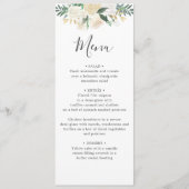 Witte Neutrale Waterverf Bloemen Bruiloft Menu (Voorkant)